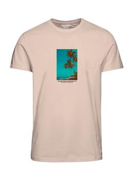 Camiseta Jack and Jones Marbella beige para criança
