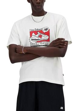 Camiseta New Balance Relaxed Branco para Homem