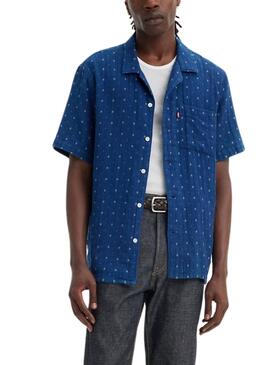 Camisa Levis The Sunset Camp azul para homem.