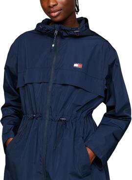 Casaco corta-vento Tommy Jeans Chicago Waisted marinho para mulher.