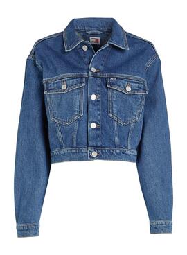 Jaqueta jeans Tommy Jeans Claire Trucker azul para mulher.