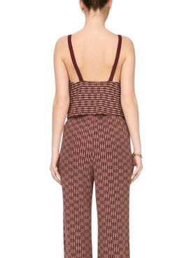 Calça Only Tove vermelha para mulher.