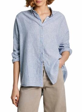 Camisa Pepe Jeans Marce azul para mulher.