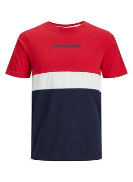 Camiseta Jack and Jones Jereid vermelha para homem