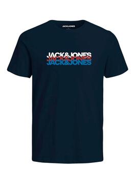 Camiseta Jack and Jones Cyber marinho para homem.