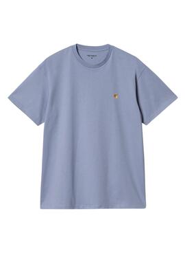 Camiseta Carhartt Chase azul para homem.