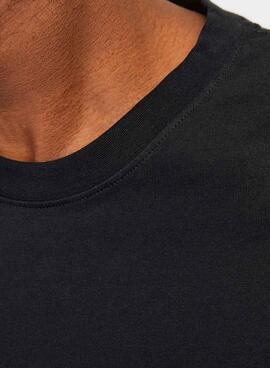 Camiseta Jack and Jones Jorsequoia preta para homem.