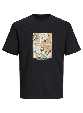 Camiseta Jack and Jones Jorsequoia preta para homem.