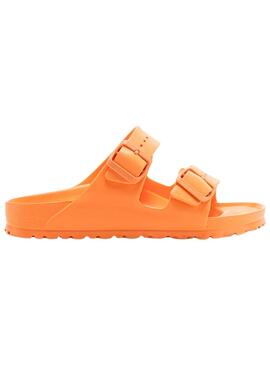 Sandálias Birkenstock Arizona narrow fit laranja para mulher. 