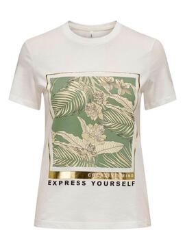 Camiseta Only Molli verde para mulher.