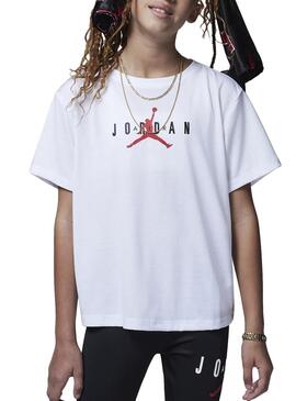 Camiseta Jordan Jumpman branca para menina.