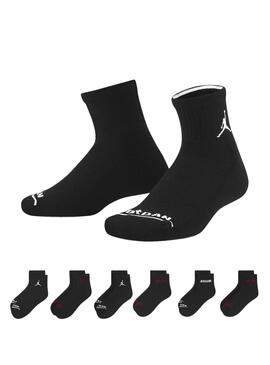 Meias Jordan Legend Ankle Pretas para menina e menino.