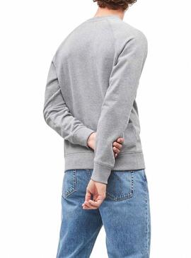 Sweat Calvin Klein Lavado Monogram Cinza Homem