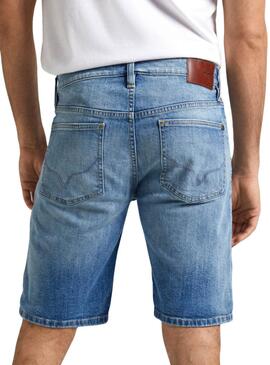 Shorts Pepe Jeans Slim Azul Para Homens.
