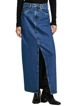 Saia Pepe Jeans Maxi Azul Para Mulher