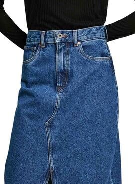 Saia Pepe Jeans Maxi Azul Para Mulher