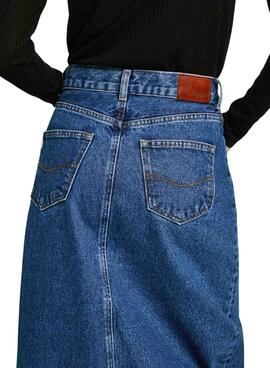 Saia Pepe Jeans Maxi Azul Para Mulher