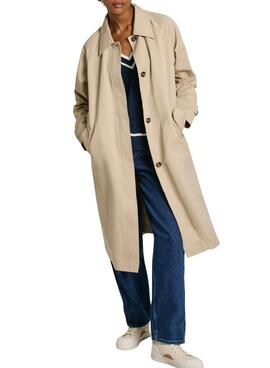 Trench coat Pepe Jeans Alice Beige para mulheres