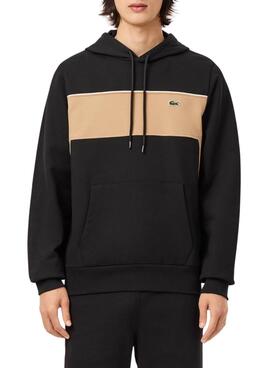 Moletom Lacoste Band preto e bege para homem