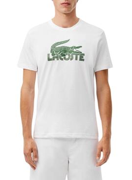 Camiseta Lacoste Croco XL branca para homem