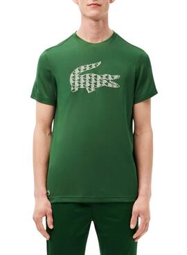 Camiseta Lacoste Monograma verde para homem