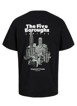 Camiseta Jack and Jones Bronx preta para homem