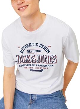 Camiseta Jack and Jones Logo branco para homem