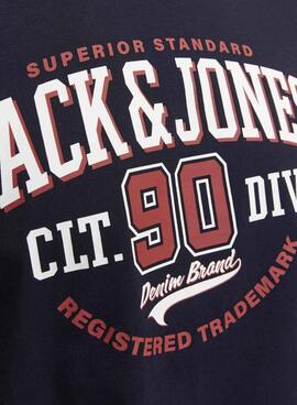 Camiseta Jack and Jones com logotipo marinho para homem.