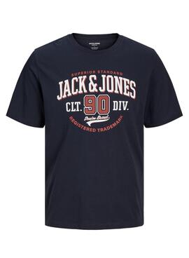 Camiseta Jack and Jones com logotipo marinho para homem.