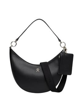 Bolsa Tommy Hilfiger Saddle preta para mulher