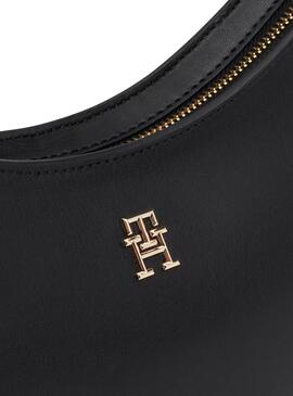 Bolsa Tommy Hilfiger Saddle preta para mulher