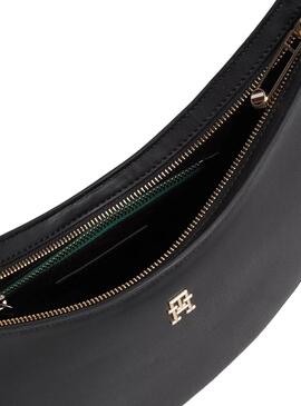 Bolsa Tommy Hilfiger Saddle preta para mulher