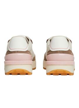 Sapatilhas Tommy Jeans Tech Runner Essential bege para mulher
