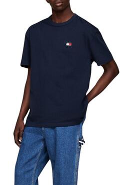 Camiseta Tommy Jeans Badge azul marinho para homem