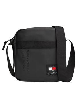 Bolsa Tommy Jeans Essential Crossover Reporter preta para homens