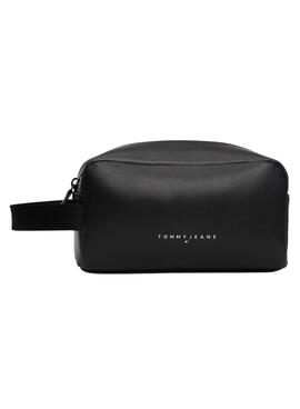 Necessaire Tommy Jeans Leather Washbag preto