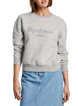 Moletom Pepe Jeans Frida Cinza Para Mulher