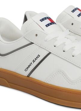 Ténis Tommy Jeans Greenwich branco e cinza para mulher