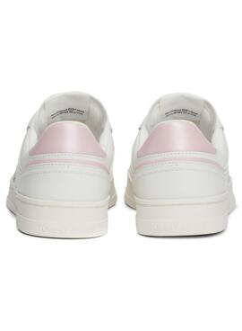 Tênis Tommy Jeans Greenwich branco e rosa para mulher