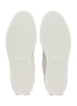 Tênis Tommy Jeans Greenwich branco e rosa para mulher