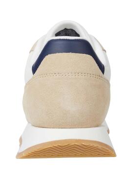 Tênis Tommy Jeans Runner bege e branco para homem