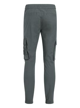 Calça cargo Calvin Klein Jeans lavada cinza para homem.