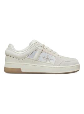 Sapatilhas Calvin Klein Jeans Basket Cupsole bege para mulher