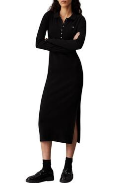 Vestido polo Calvin Klein Jeans preto para mulher