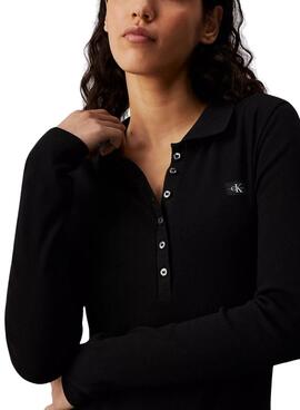 Vestido polo Calvin Klein Jeans preto para mulher