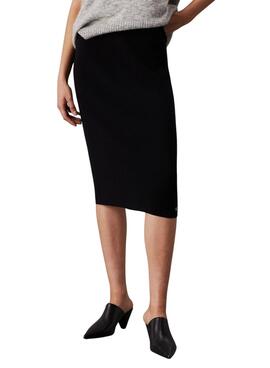 Saia Calvin Klein Jeans Pencil preta para mulher