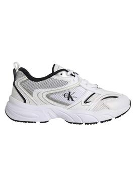 Sapatos Calvin Klein Jeans Retro Tennis branco para mulher.