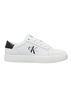 Sapatilhas Calvin Klein Jeans Chunky cupsole branco e preto para mulher