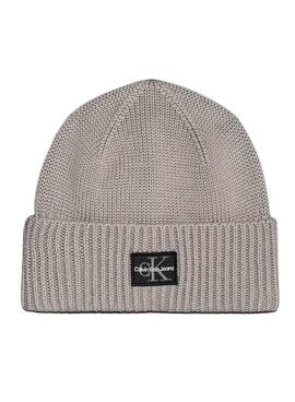 Gorro Calvin Klein Jeans Mono Logo cinza para mulher