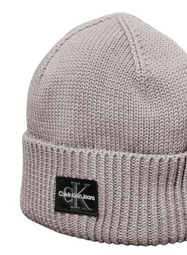 Gorro Calvin Klein Jeans Mono Logo cinza para mulher